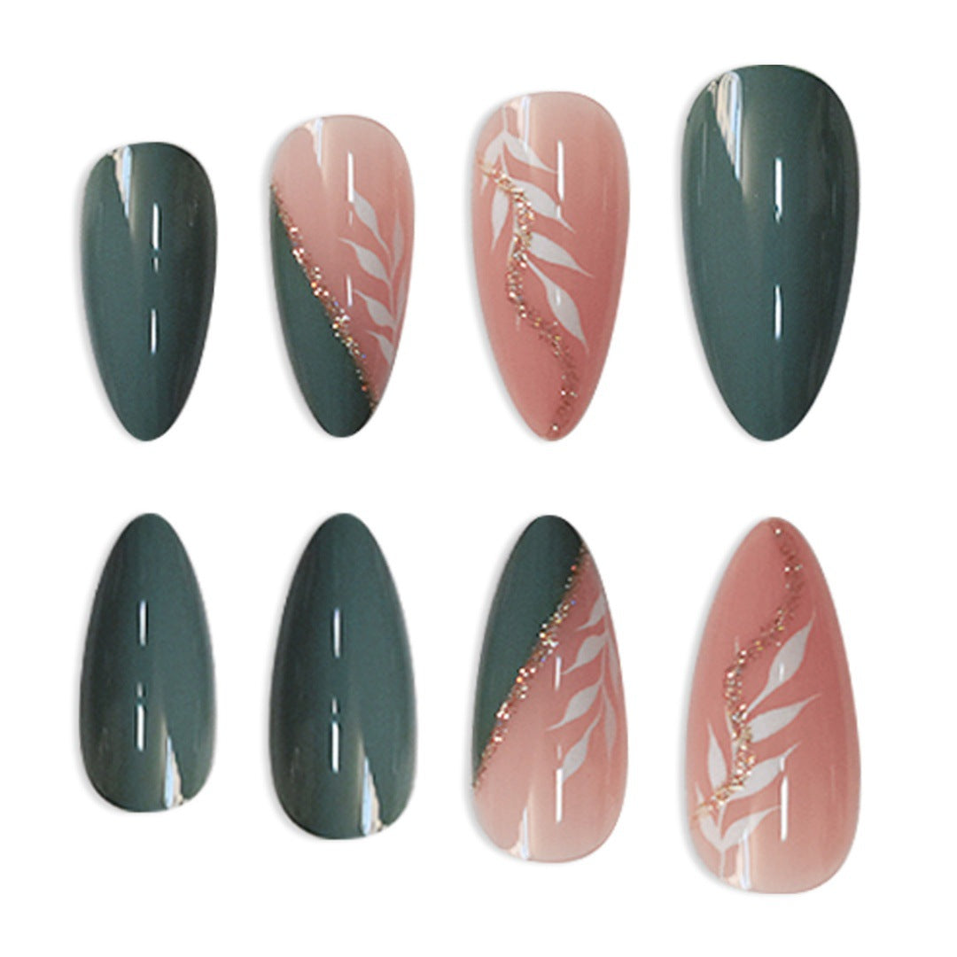 Elegant Almond-Shaped Press-On Nail Extensions Bowlift