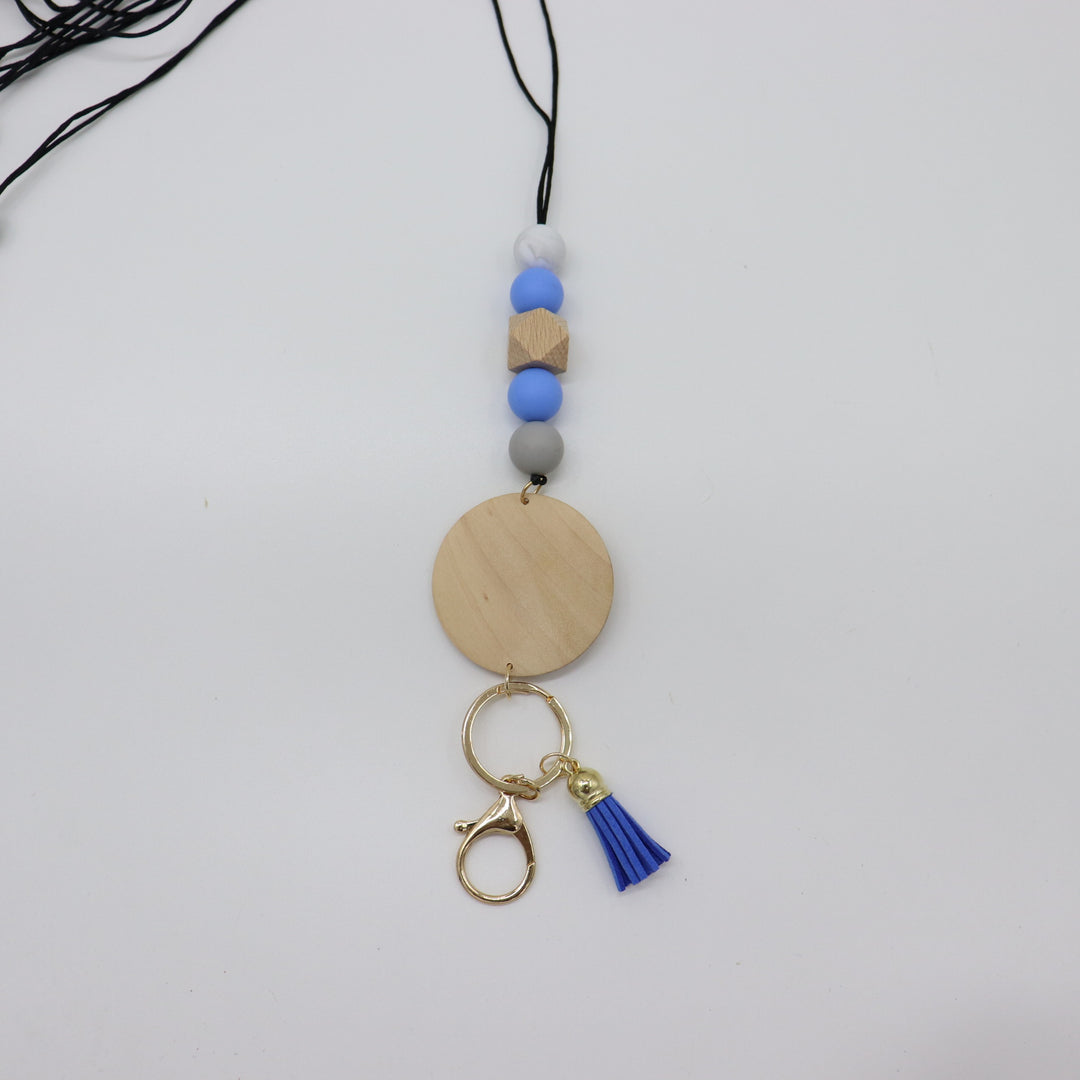 Beaded Keychain Lanyard with Decorative Tassel Bowlift