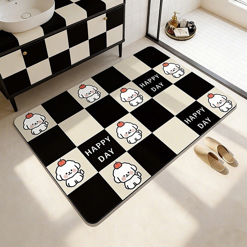Cute Cartoon Pet-Themed Bath Mat Bowlift