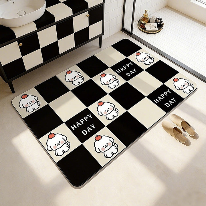 Cute Cartoon Pet-Themed Bath Mat Bowlift