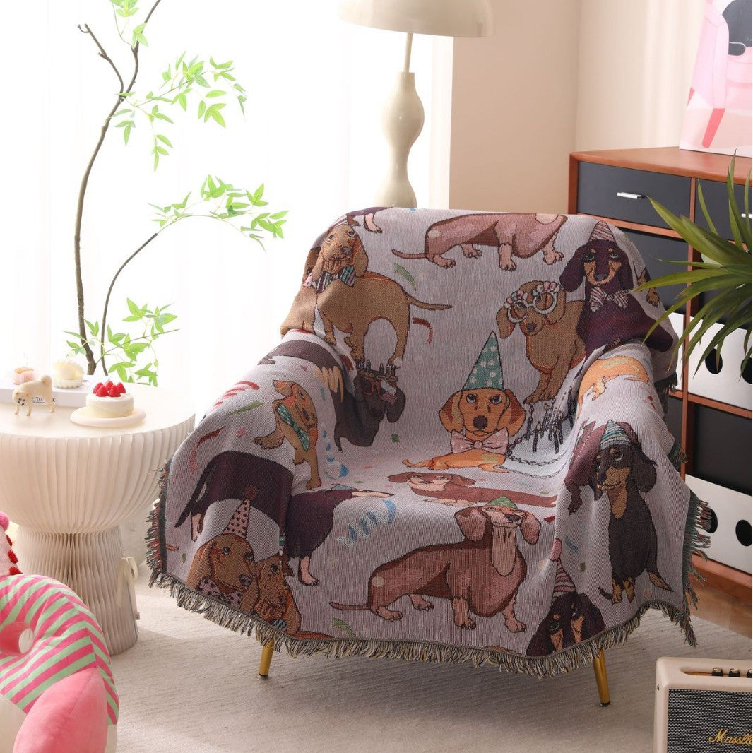 Decorative Pet-Themed Tapestry Throw Blanket
