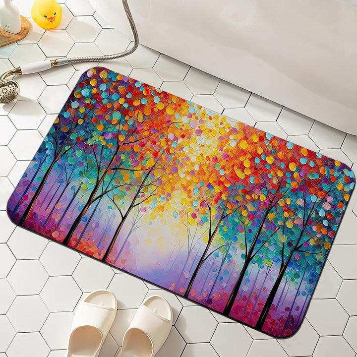 Floral-Patterned Comfort Bath Mat Bowlift