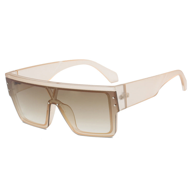 Women futuristic oversized sunglasses with clear lenses Bowlift