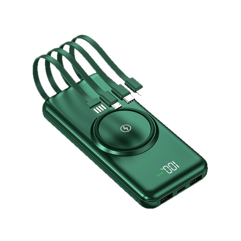 Portable power bank with intelligent charging technology and integrated cable system Bowlift