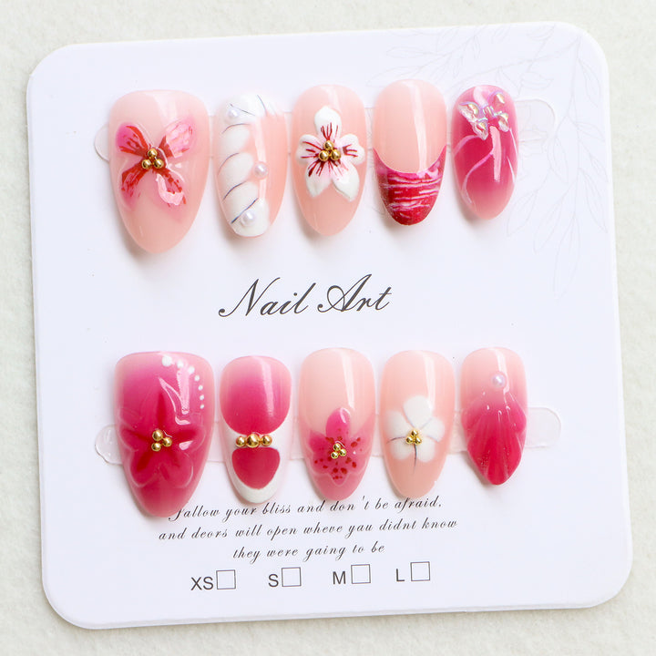 Premium Floral Press-On Nail Art Collection Bowlift