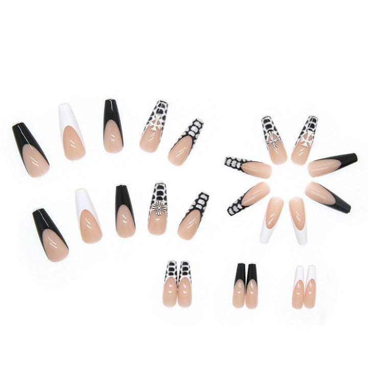 Artificial nail set with elegant 3D decorations and creative designs Bowlift