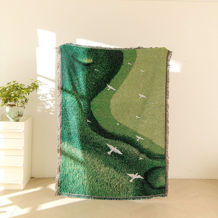 Artistic Landscape Woven Throw Blanket