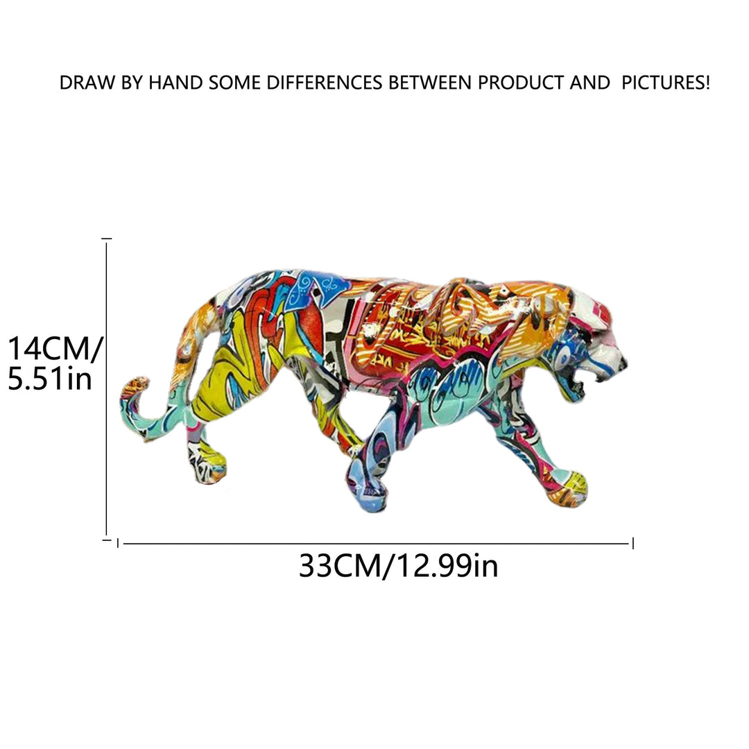 Decorative leopard figure made of resin Bowlift