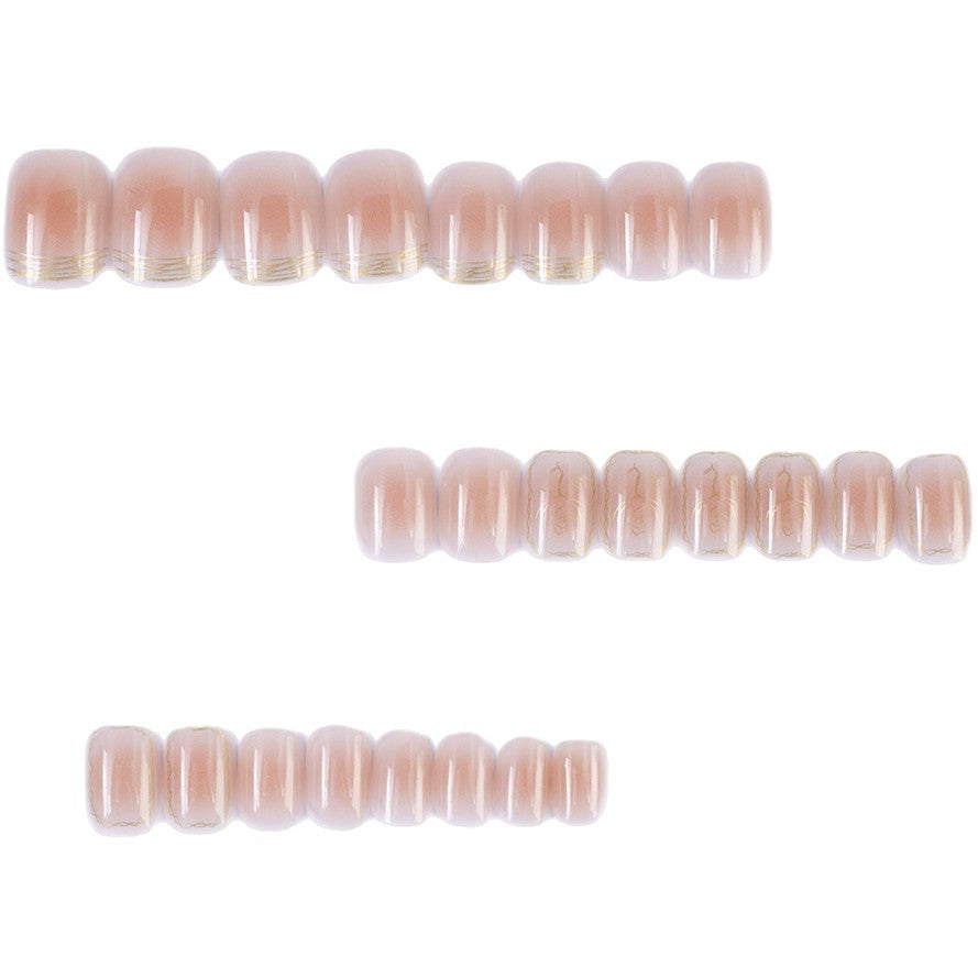 Artificial nails with elegant single gold accent Bowlift