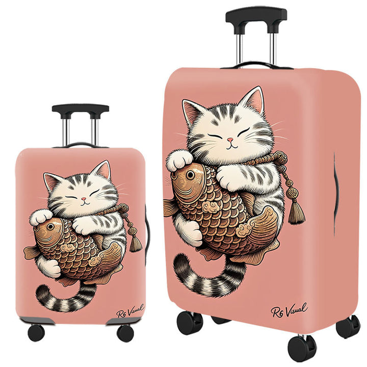 Tropical Leaf Print Hard Shell Luggage Bowlift
