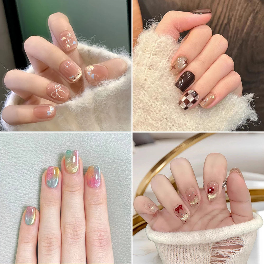 Artificial Nails In Elegant Glitter Finish Bowlift