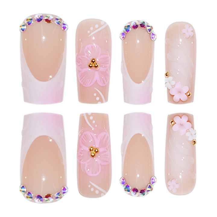 Artistic 3D Floral Press-On Nail Extenders Bowlift
