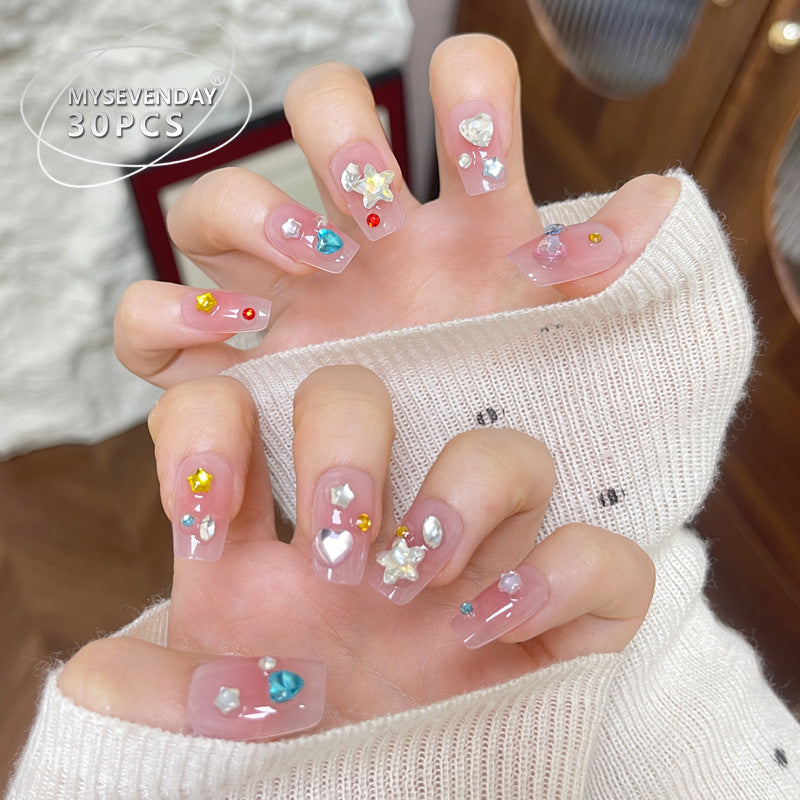 Artistic 3D Embellished Press-On Nails Bowlift