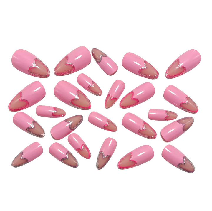 Artificial nails with romantic heart design Bowlift