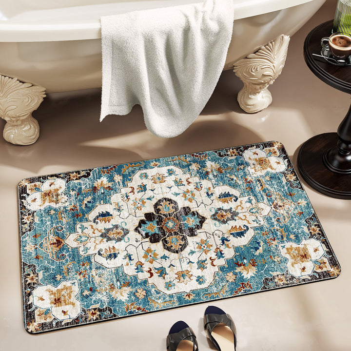 Vintage Floral Design Bath Mat Bowlift