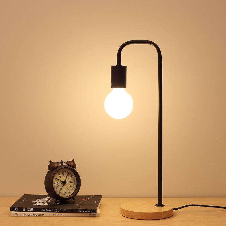 Arched Metal LED Table Lamp with Slim Round Base Bowlift
