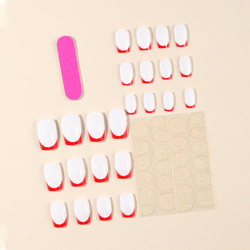 Artistic French Tip Nail Design Bowlift