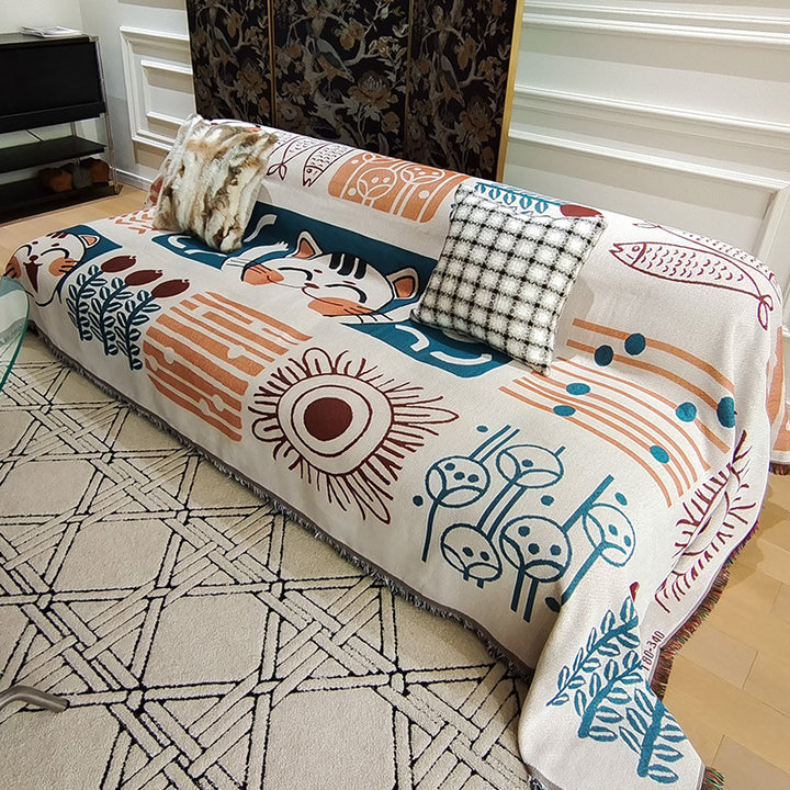 Cozy Geometric Pattern Throw Blanket