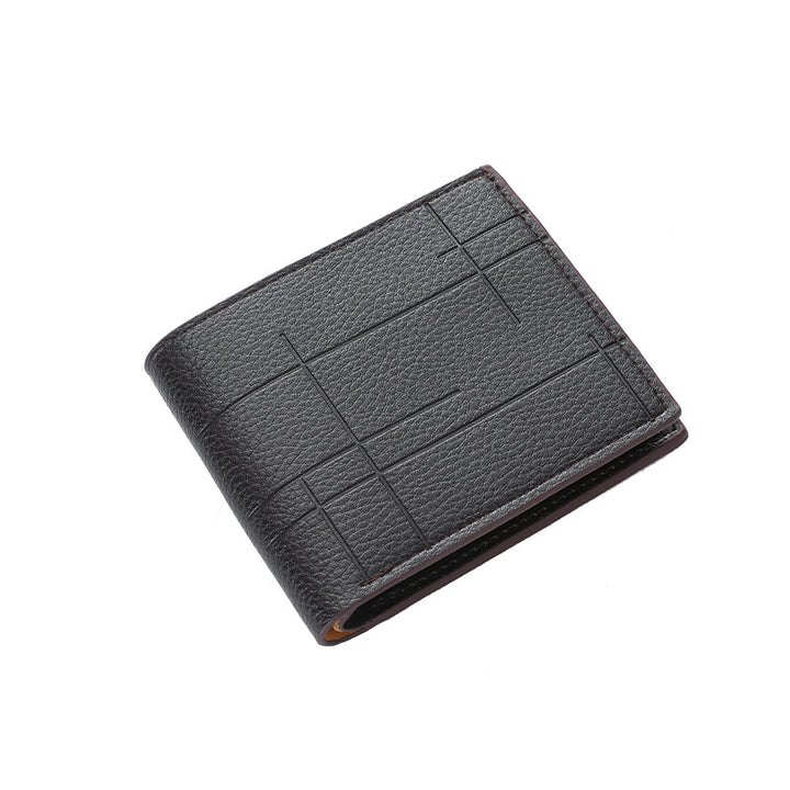 Textured Bi-Fold Leather Wallet Bowlift
