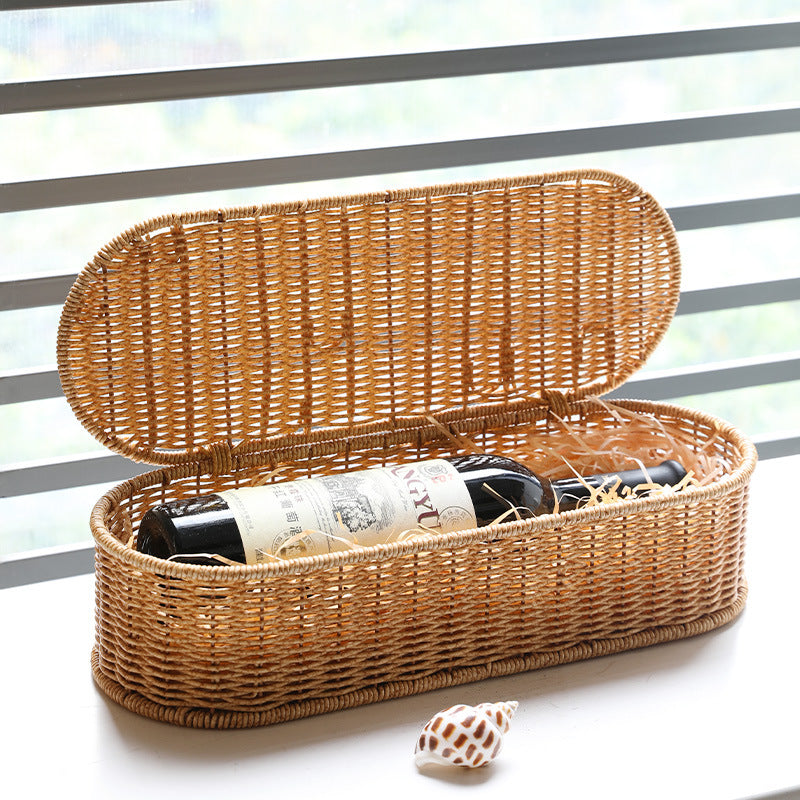 Unisex Oval Storage Basket with Handwoven Structure Bowlift