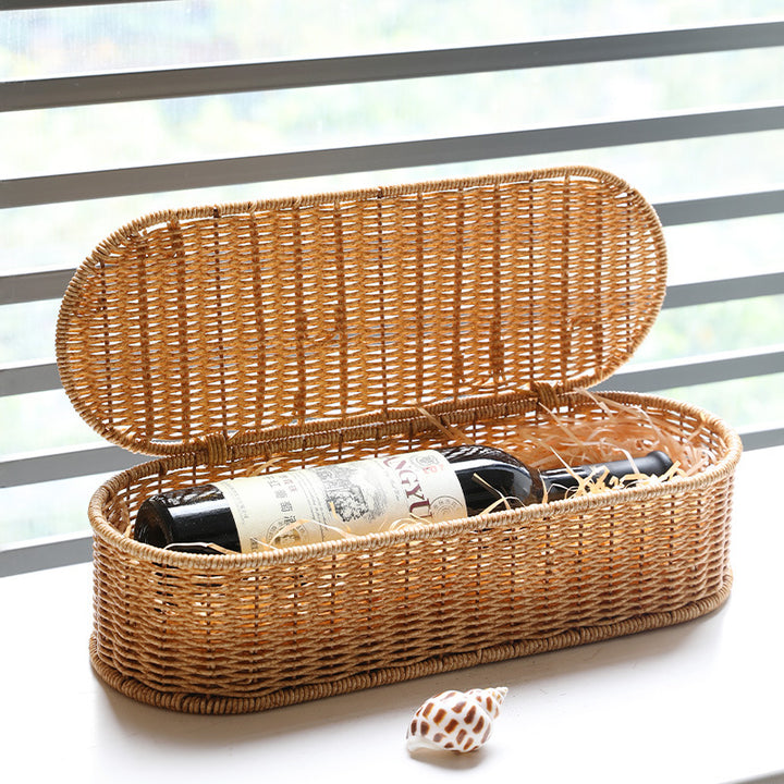 Unisex Oval Storage Basket with Handwoven Structure Bowlift