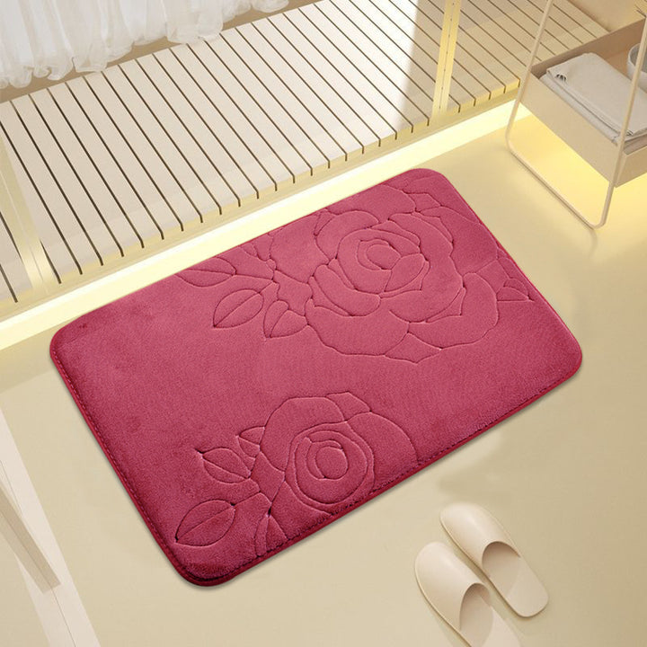 Decorative Rose Pattern Bath Mat Bowlift