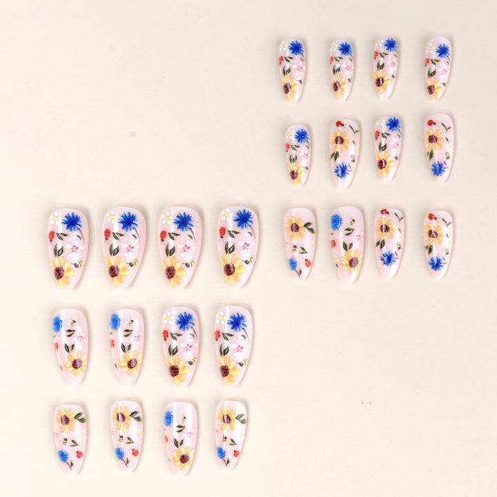 Floral Embellished Press-On Nail Art Set Bowlift
