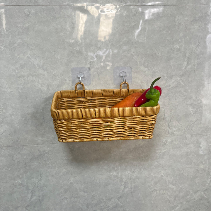 Decorative Wall-Mounted Wicker Storage Basket Bowlift