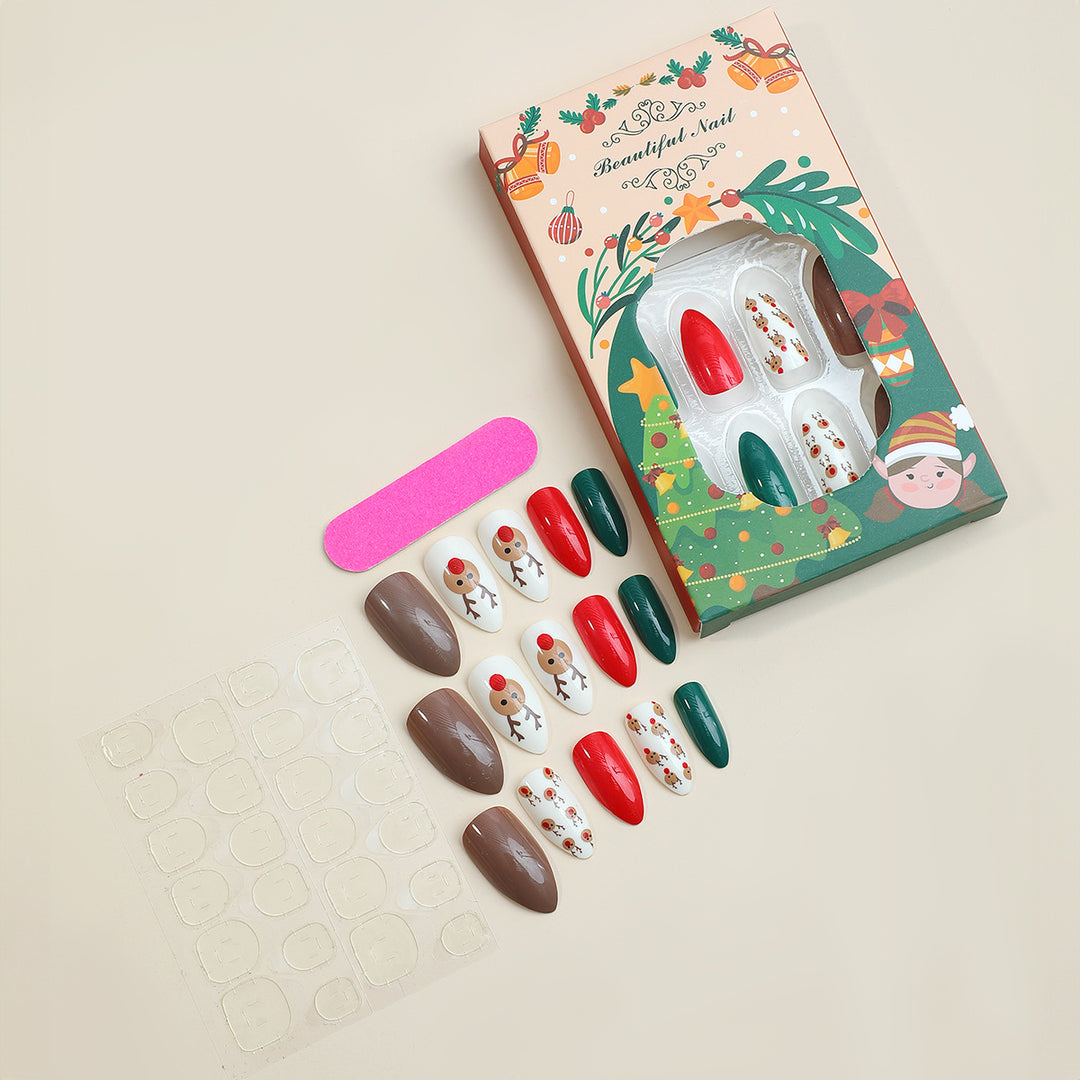 Holiday-Themed Press-On Nail Art Set Bowlift 1788496103