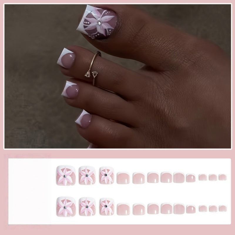 Artificial toenails with floral designs Bowlift