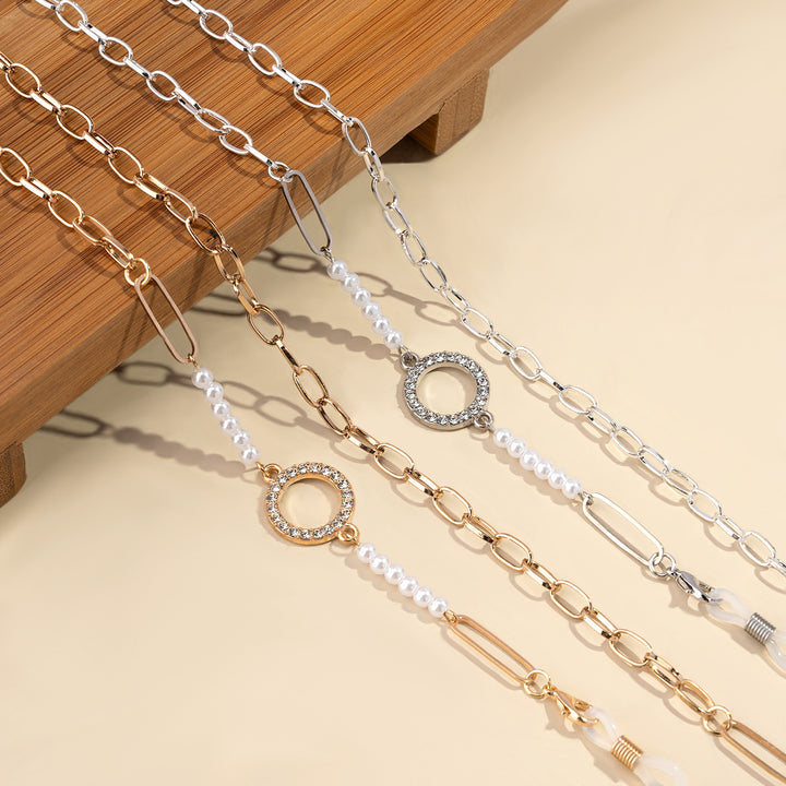 Decorative Pearl-Linked Eyewear Chain Bowlift