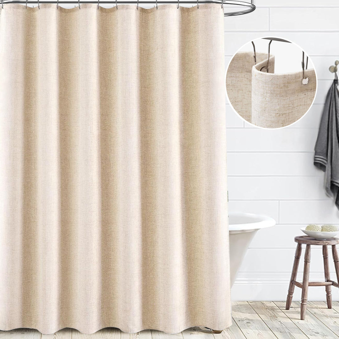Textured Linen Shower Curtain Bowlift