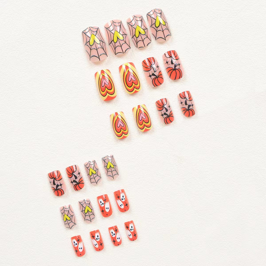 Acrylic nail set with creative autumn designs Bowlift