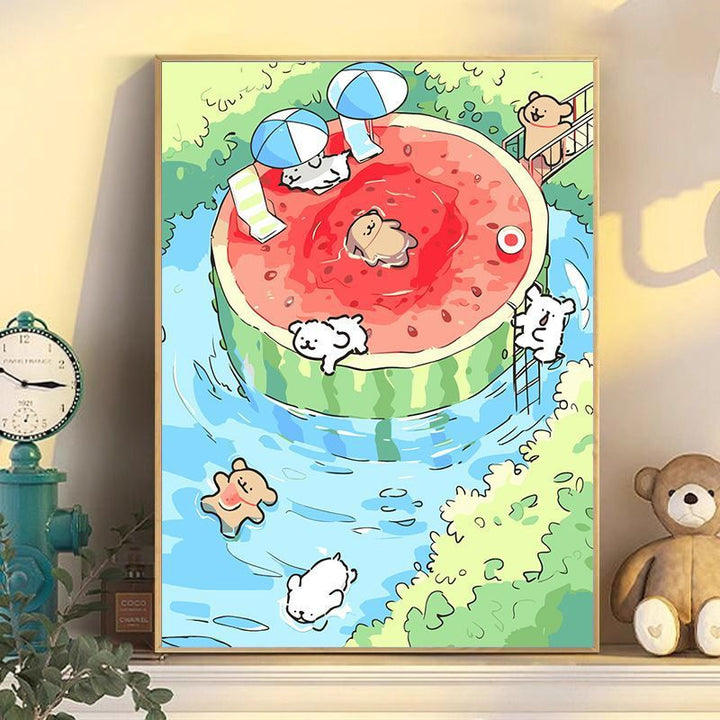 Playful Cartoon Dog Wall Art Bowlift