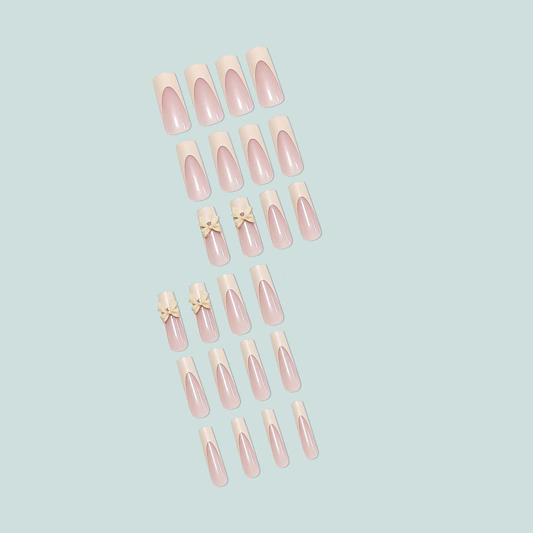 Artistic acrylic nails with bow decorations Bowlift