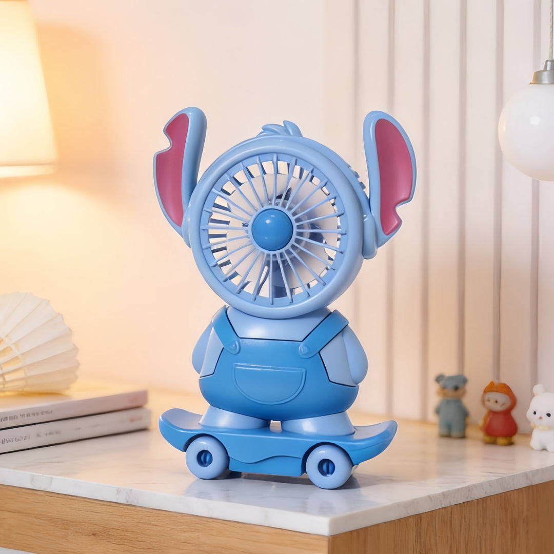 Ladies Portable Toy Fan with LED Lighting and USB Charging Bowlift