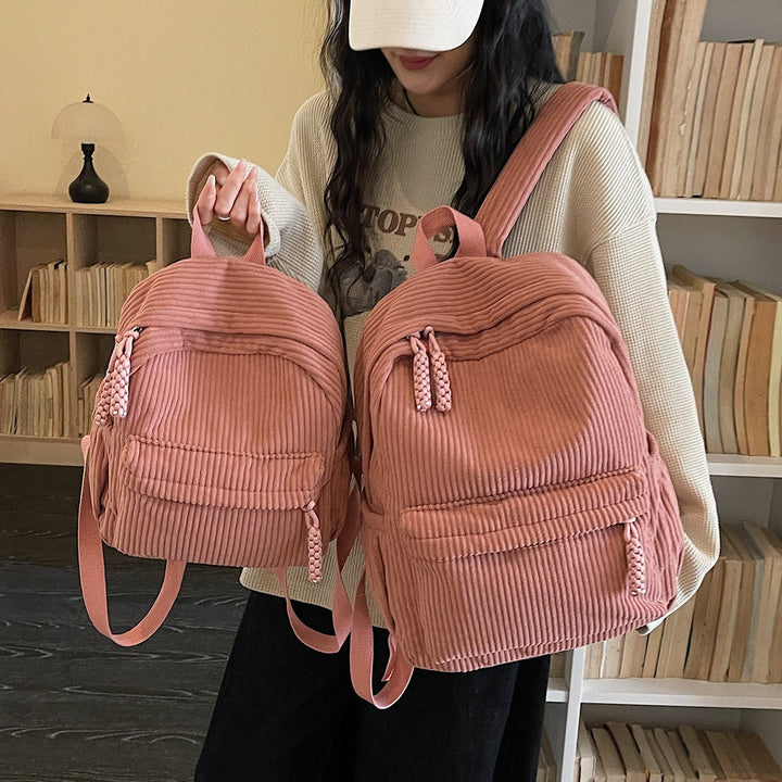 Corduroy Multi-Pocket Backpack Bowlift