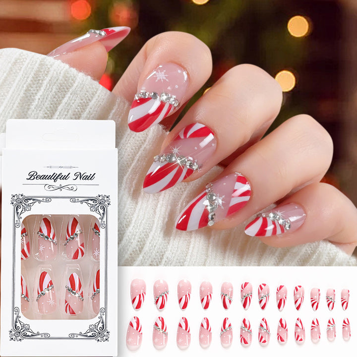 Artistic Press-On Nail Set Bowlift