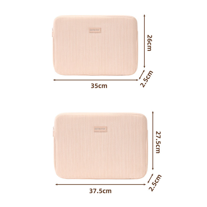 Padded ribbed fabric laptop sleeve for ultrabooks and notebooks Bowlift