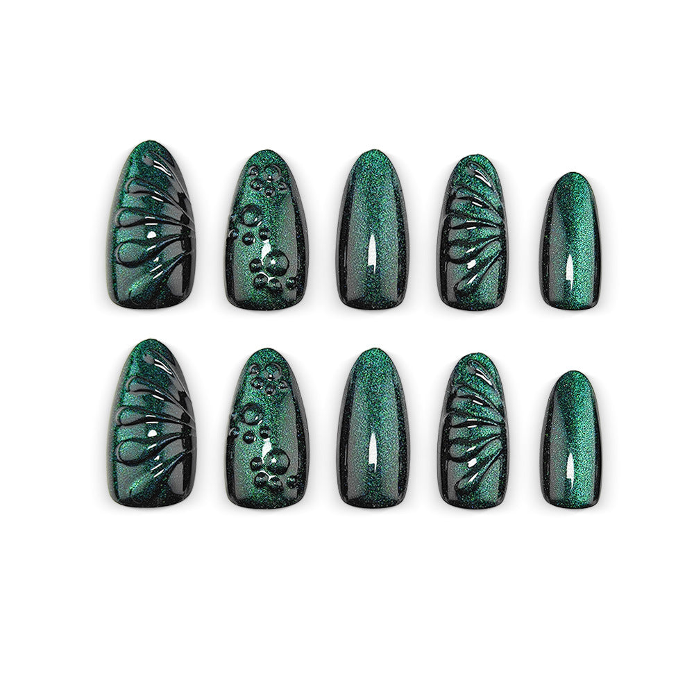 Artificial nails with shimmering wave design Bowlift