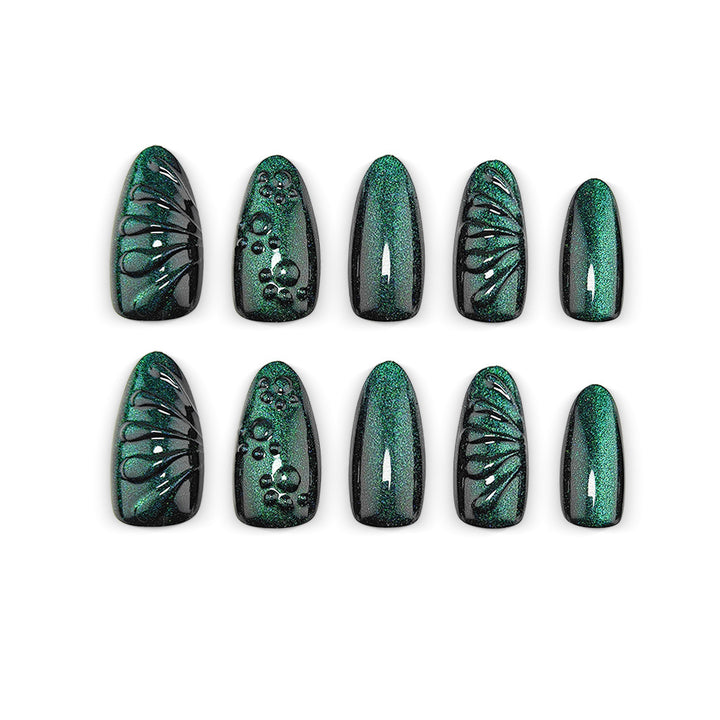 Artificial nails with shimmering wave design Bowlift
