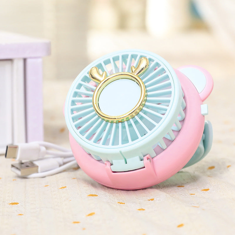 Women's portable mini fan with mirror function Bowlift