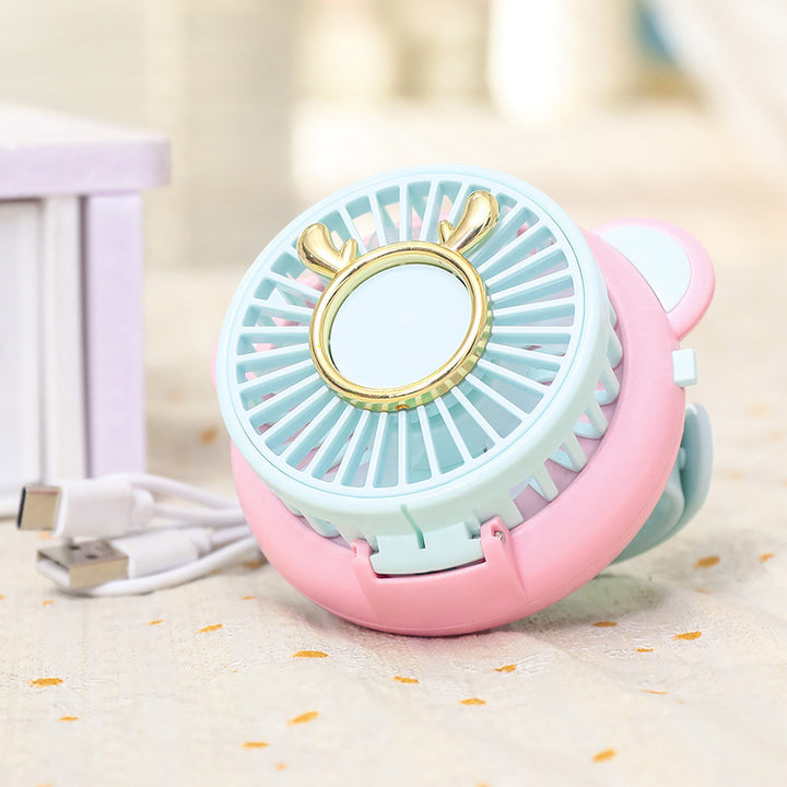Women's portable mini fan with mirror function Bowlift