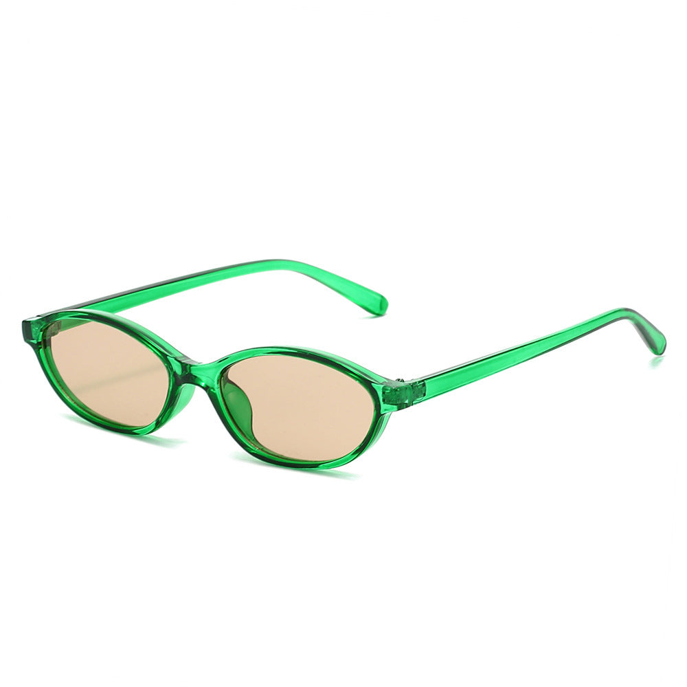 Retro-Inspired Slim Oval Sunglasses Bowlift