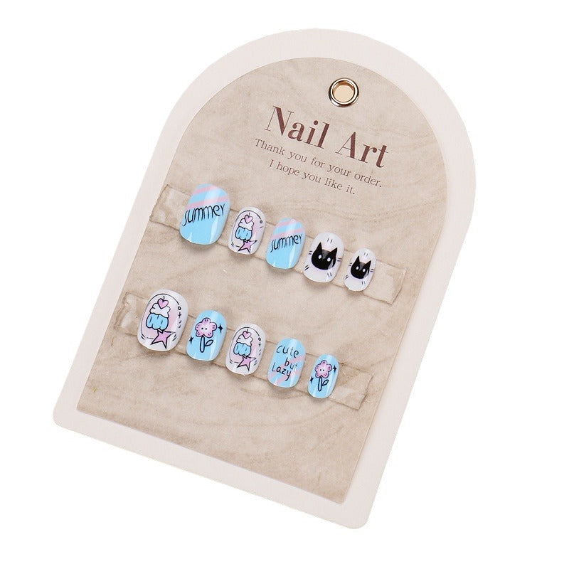 Fun-Themed Cartoon Press-On Nail Set Bowlift