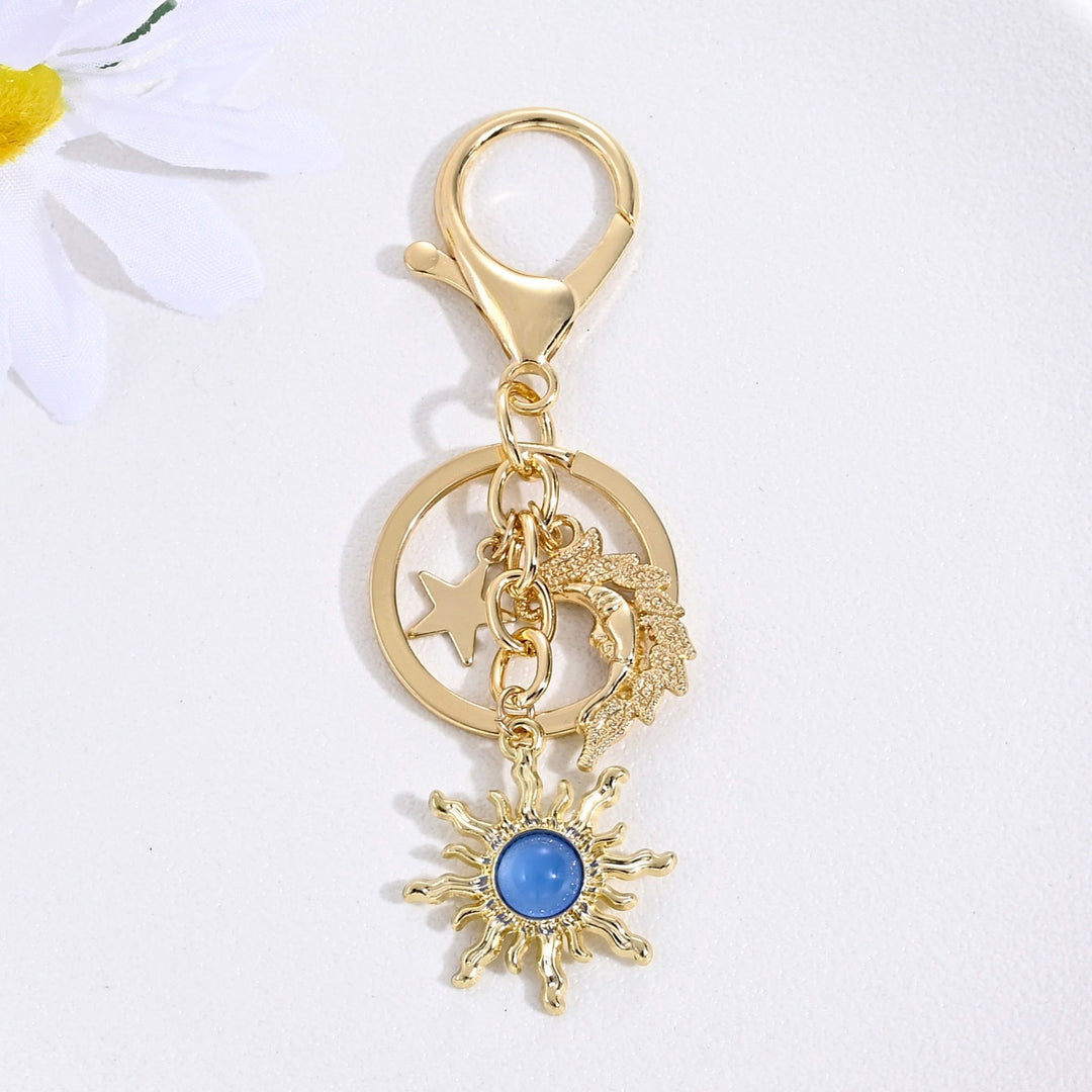 Keychain with Sparkling Sun Motif Bowlift