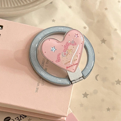 Hand mirror in heart-shaped design with unicorn motif Bowlift