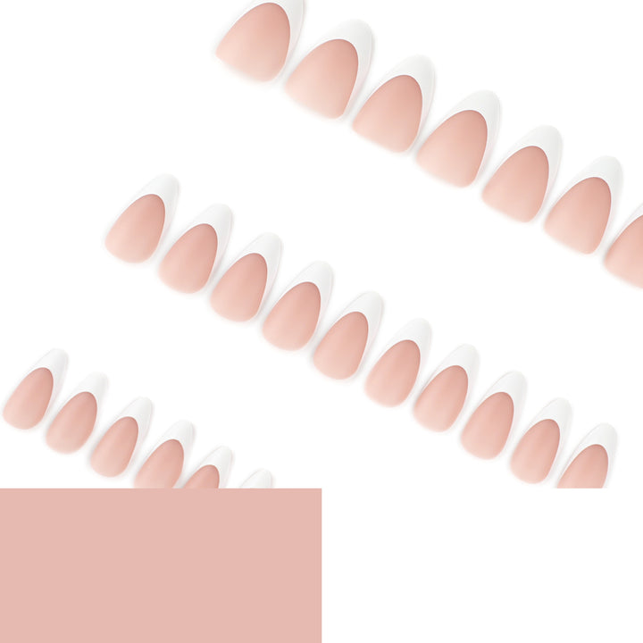 Artistic stiletto nails with elegant French design Bowlift