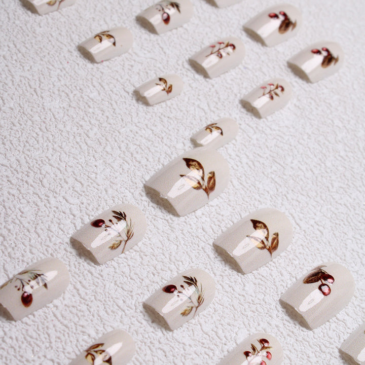 Elegant Holiday-Themed Press-On Nails Bowlift