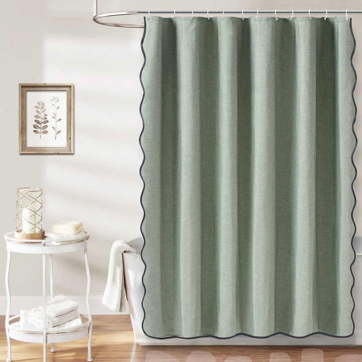 Elegant Scalloped Shower Curtain Bowlift